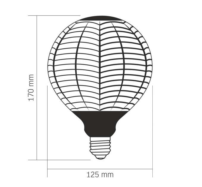 LED лампа VIDEX Filament VL-DG125BN 6W E27 1800K Black Magician pine needles VL-DG125BN - 484510