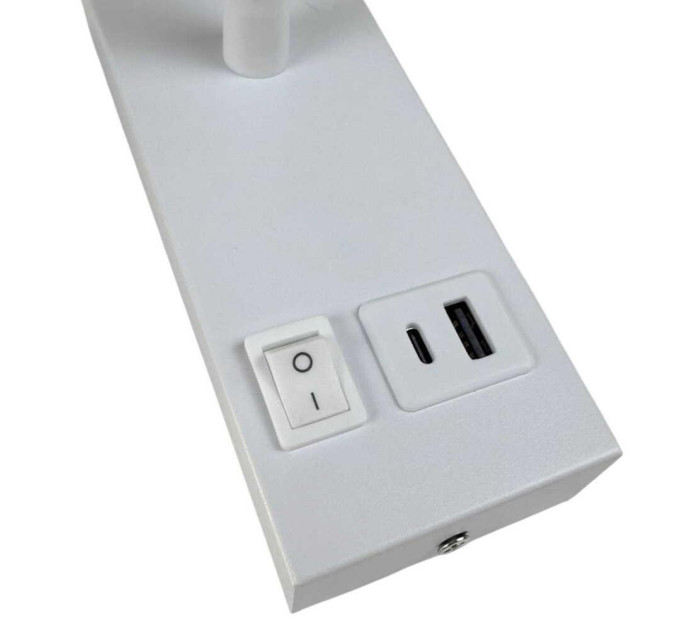Світильник настінний Violux SNAKE USB+Type-C 5W 4200K 250Lm IP20 білий ( 552002 )