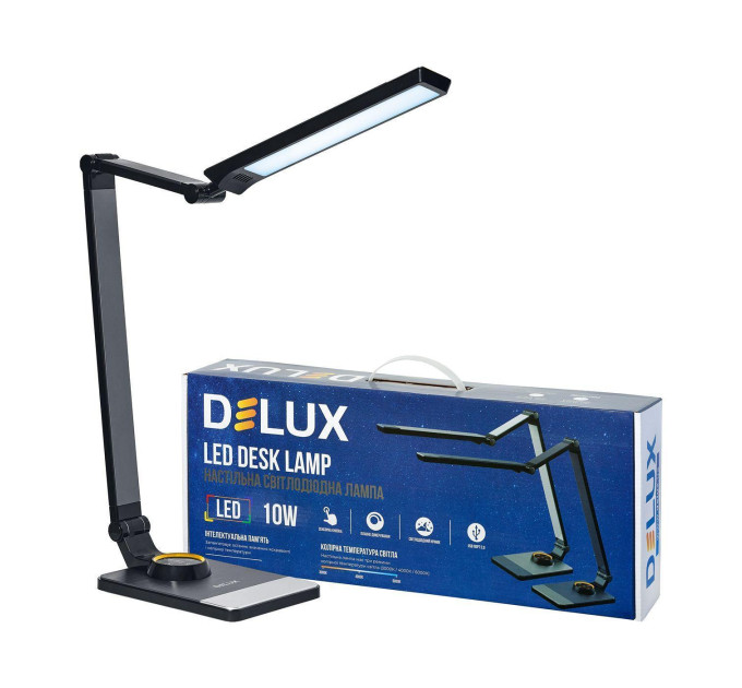 Світильник світлодіодний настільний DELUX TF-520 10 Вт LED 3000K-4000K-6000K USB черный
