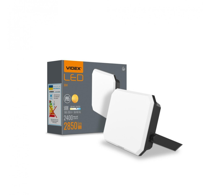 LED прожектор VIDEX F3 30W 5000K 220V Black (VLE-F3-0305B) VLE-F3-0305B - 542446