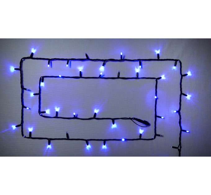 Гірлянда зовнішня DELUX STRING 100 LED 10m (2x5m) синій/чорний IP44 EN