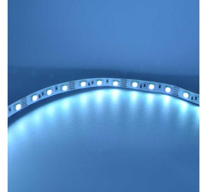 Світлодіодна стрічка LED LIGHT 12V 14,4W RGB 60Led IP21 ( МТК-300RGB5050-12 )
