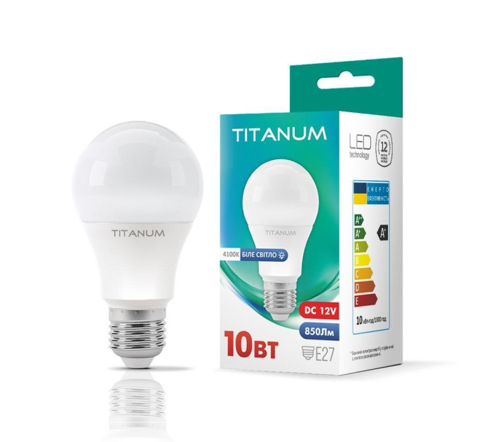 LED лампа TITANUM A60 12V 10W E27 4100K TLA6010274-12V - 482264