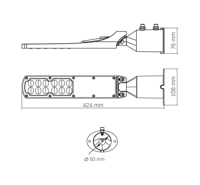 LED ліхтар вуличний VIDEX IP65 SLE18 30W 3000Lm 5000K 220V VL-SLE18-0305 - 486002