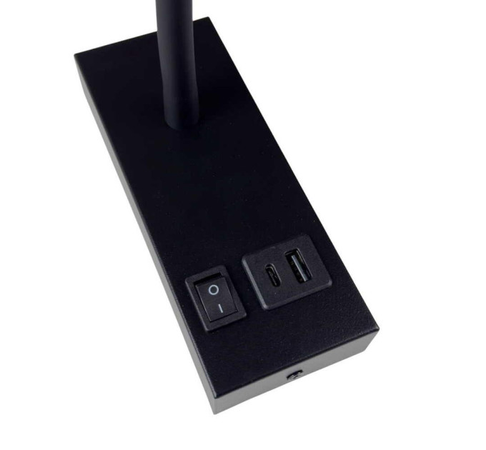 Світильник настінний Violux SNAKE USB+Type-C 5W 4200K 250Lm IP20 чорний ( 552101 )