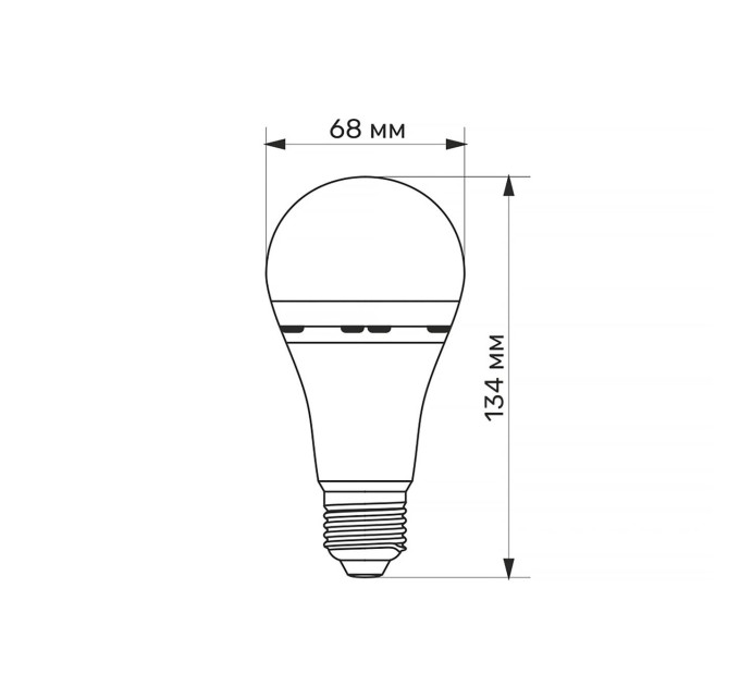 LED лампа акумуляторна TITANUM A68 9W E27 4000K 220V TL-EMA68-09274 - 487405