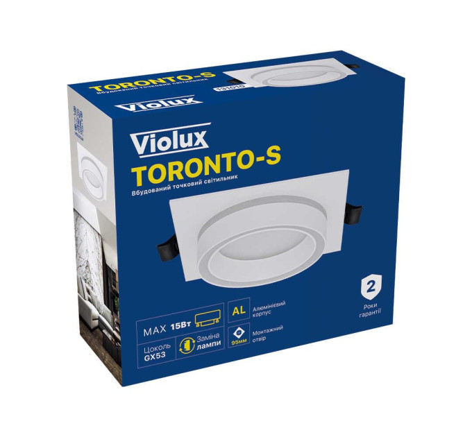 Світильник точковий Violux TORONTO-S GX53 IP20 білий ( 131010 )