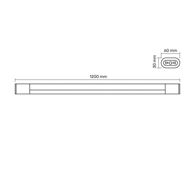 LED свiтильник лiнiйний TITANUM 45W 1.2М 6500K Black (TL-BNO-45126B) TL-BNO-45126B - 400394