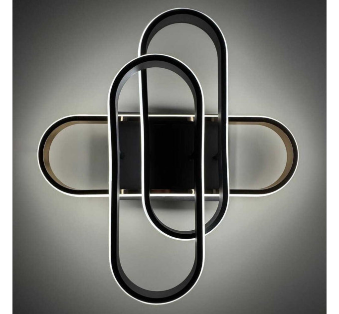 Світильник LED smart DIOR+пульт 90W 3000-5000K IP20 квадрат чорний + золото Violux ( 220915 )