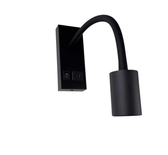 Світильник настінний Violux SNAKE USB+Type-C 5W 4200K 250Lm IP20 чорний ( 552101 )