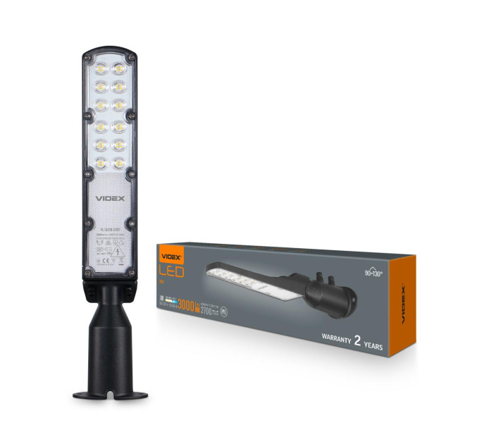 LED ліхтар вуличний VIDEX IP65 SLE18 30W 3000Lm 5000K 220V VL-SLE18-0305 - 486002