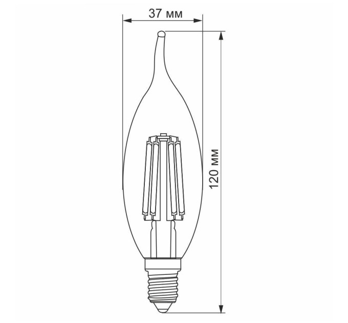 LED лампа VIDEX Filament C37FtA 6W E14 2200K бронза VL-C37FtA-06142 - 299082