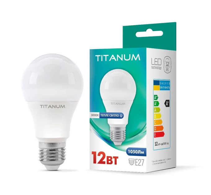 LED лампа TITANUM A60 12W E27 3000K TLA6012273 - 480710