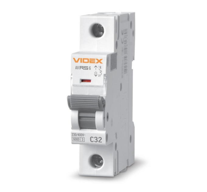 Автоматичний вимикач RS6 1п 32А 6кА С VIDEX RESIST VF-RS6-AV1C32 - 481410