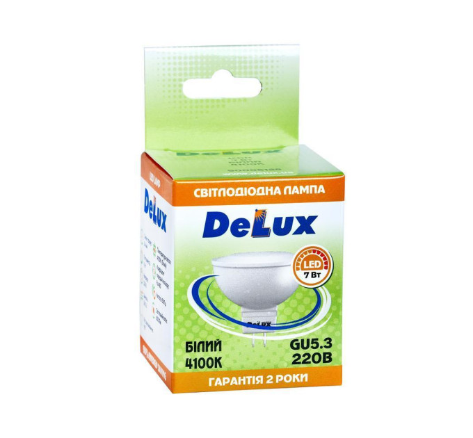 лампа світлодіодна DELUX JCDR 7Вт 4100K 220В GU5.3 білий