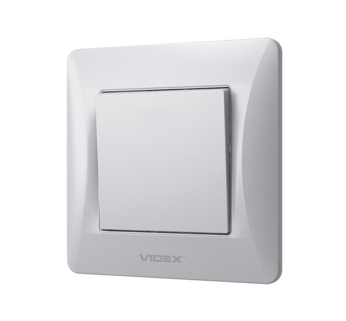Вимикач одноклавішний срібний шовк VIDEX BINERA VF-BNSW1-SS - 296876