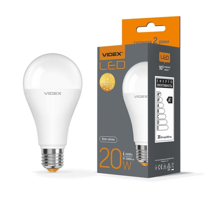 LED лампа VIDEX A65e 20W E27 4100K VL-A65e-20274 - 294551