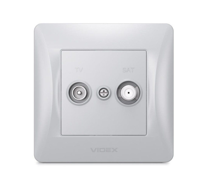 Розетка TV+SAT кінцева срібний шовк VIDEX BINERA VF-BNSK2TVSATE-SS - 297842