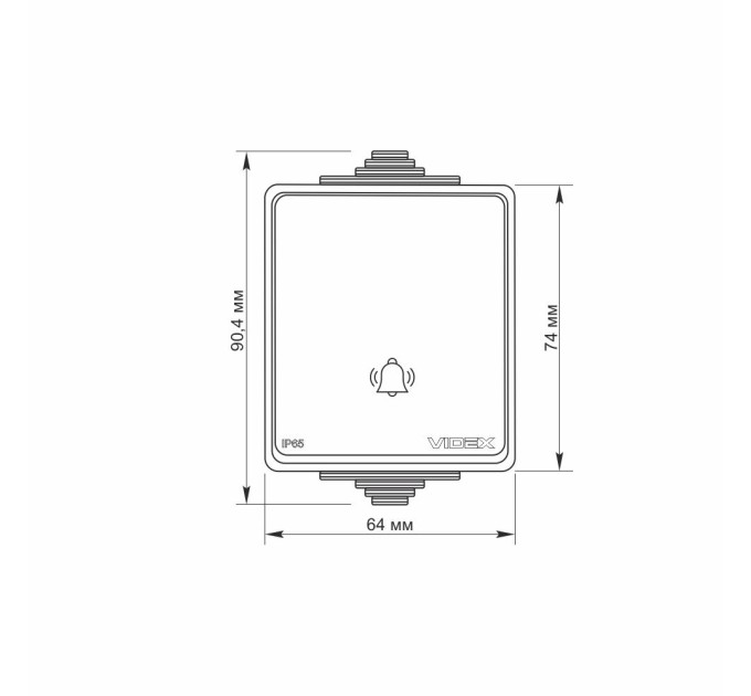 IP65 Кнопка дзвінка сіра VIDEX BINERA VF-BNW11DB-G - 298986