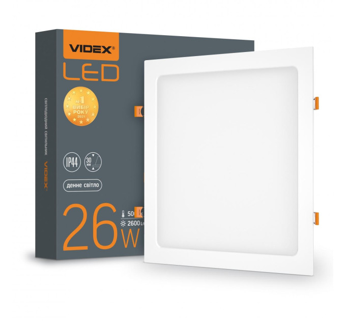 LED світильник Back вбудований квадратний VIDEX 26W 5000K VL-DLBS-265 - 482301