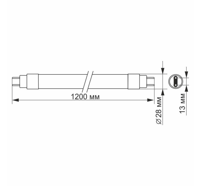 LED лампа VIDEX T8b 18W 1.2M 6200K матова VL-T8b-18126 - 291925