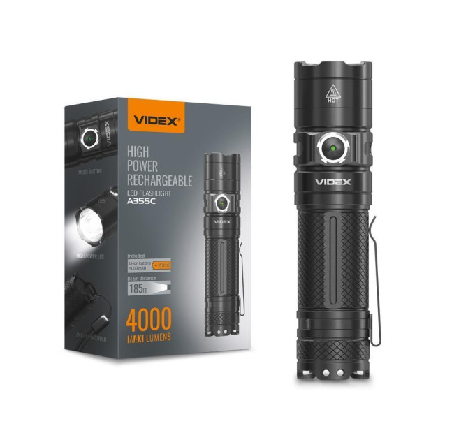 Портативний світлодіодний ліхтарик VIDEX VLF-A355C 4000Lm 5000K VLF-A355C - 483117/095808