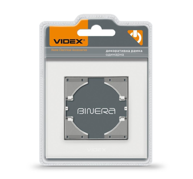 Рамка біле скло одинарна горизонтальна VIDEX BINERA VF-BNFRG1H-W - 295657