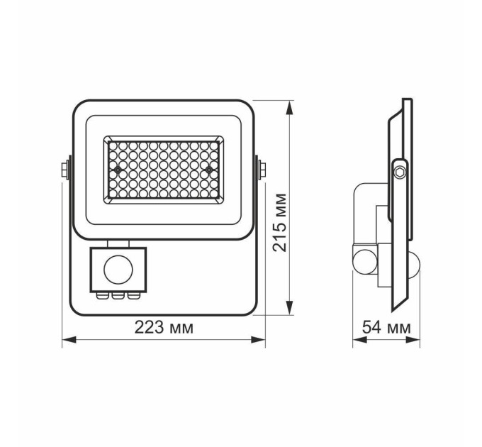 LED прожектор VIDEX F2e 50W 5000K з датчиком руху та освітленості VL-F2e505W-S - 480444