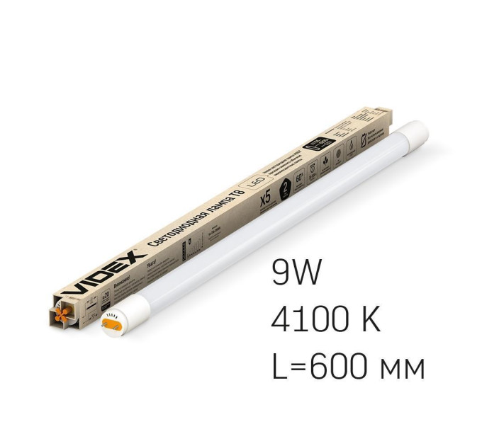 LED лампа VIDEX T8b 9W 0.6M 4100K матова VL-T8b-09064 - 292649