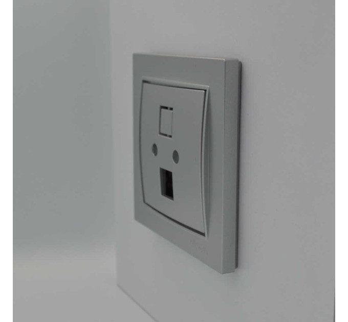 Розетка Nilson Thor срібло комп'ютерна без модуля ( 27131042 )