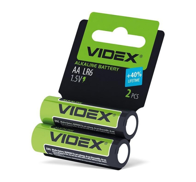 Батарейка лужна Videx LR6/AA 2шт SHRINK CARD LR6/AA 2pcs SC - 290898 - ціна за 1 шт. 20.00 грн., замовлення кратно блістеру (2/4/5/10шт)