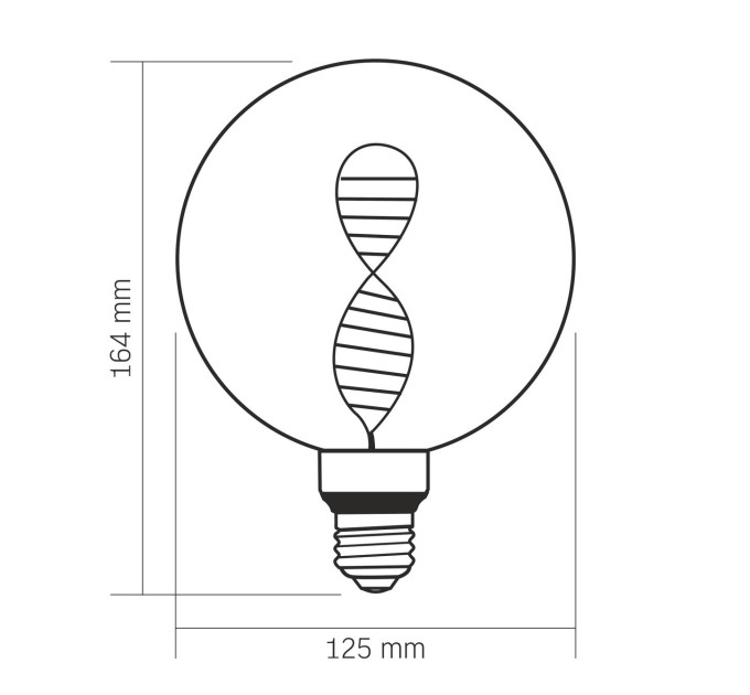 LED лампа VIDEX Filament VL-DNA-G125-S 3.5W E27 1800K Smoky VL-DNA-G125-S - 484442
