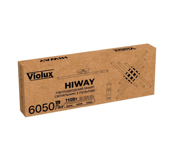 Світильник LED smart HIWAY+пульт квадрат 110W 3000-5000K IP20 чорний ( 220805 )