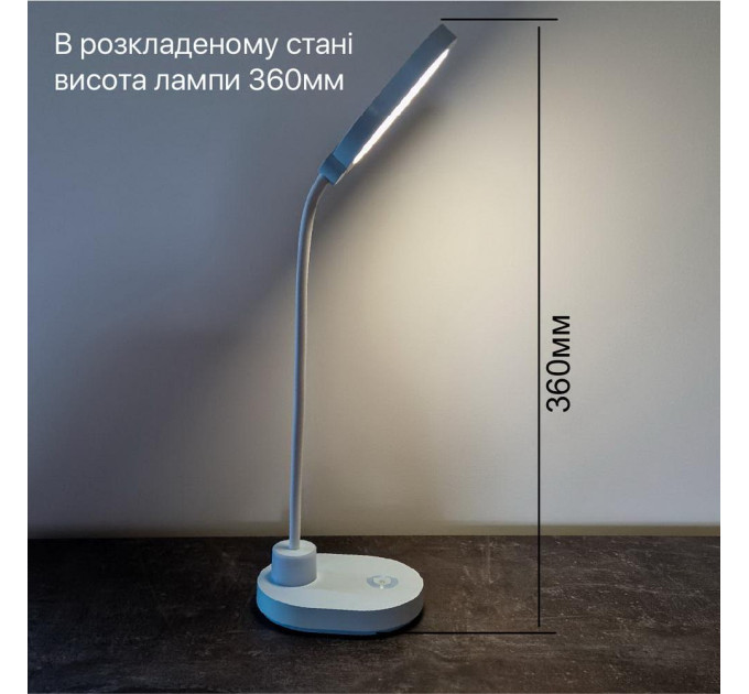 Настільна лампа з акумулятором LED ASPEN 6W 4200К біла Violux ( 540003​ )