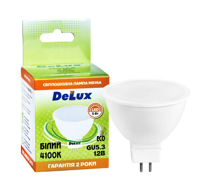 лампа світлодіодна DELUX MR16A 5Вт 4100K 12В GU5.3 білий