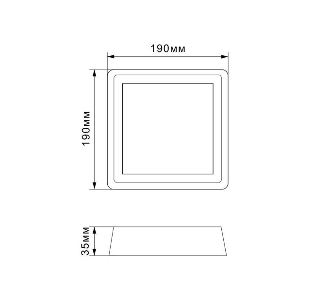 LED Світильник квадратний накладний TITANUM 24W 5000K TL-BHS20-245 - 482646