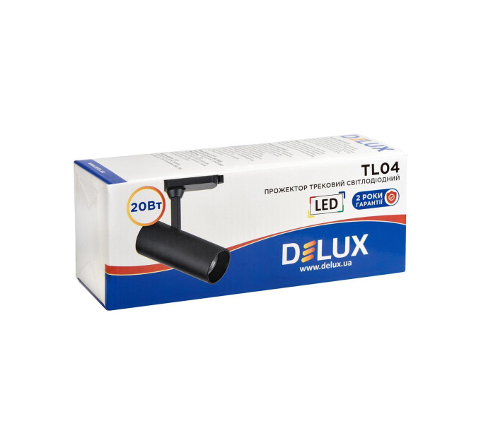 Прожектор світлодіодний трековий DELUX TL04 20 Вт 24° 4000K чорний