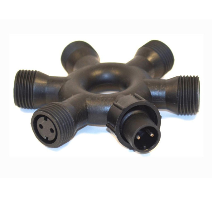 акс.гірлянда DELUX Connector IP44 6 вих. кругл.