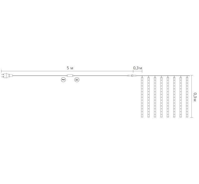Гірлянда зовнішня DELUX Snowfall C 192LED 8*0,3m біл/проз. IP 44 EN з вбудованим контролером