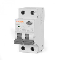 Диференційний автомат VIDEX RESIST АС 2п 30мА 6кА 32А VF-RS6-DA2AC32 - 482776