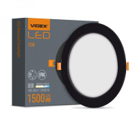 LED світильник Back вбудований круглий VIDEX 15W 5000K Black VL-DLBR-155B - 485258