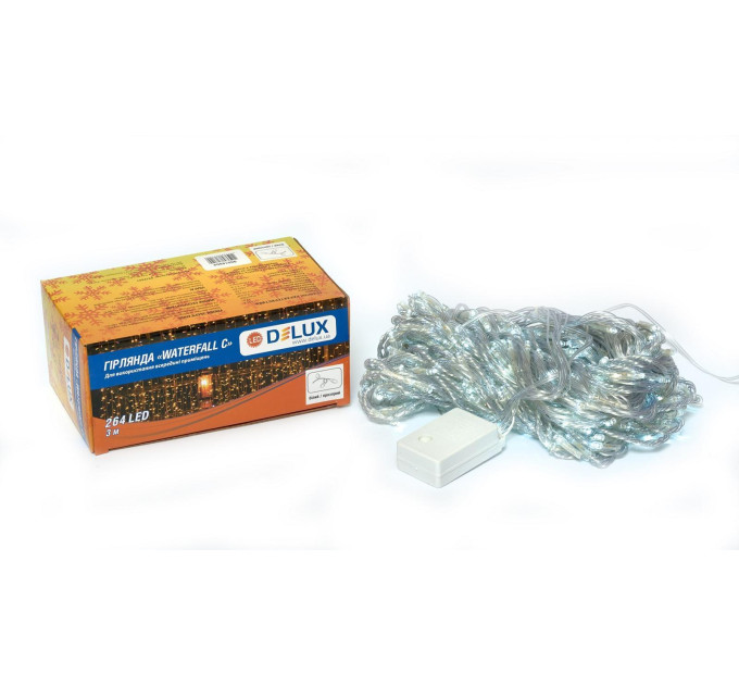 Гірлянда внутрішня DELUX WATERFALL С 264LED 3х2m біл/проз IP20