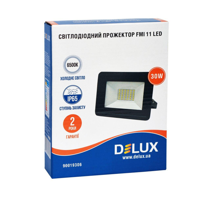 Прожектор світлодіодний DELUX FMI 11 LED 30Вт 6500К IP65 чорний