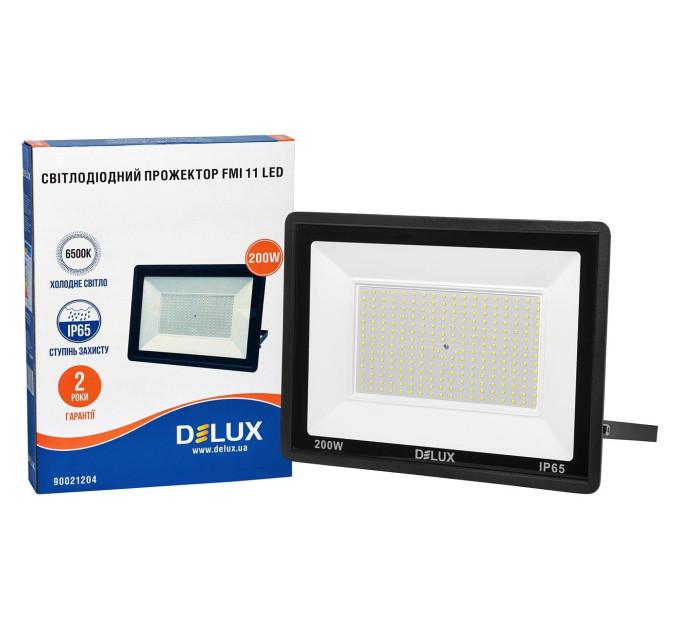 Прожектор світлодіодний DELUX FMI 11 LED 200Вт 6500К IP65 чорний