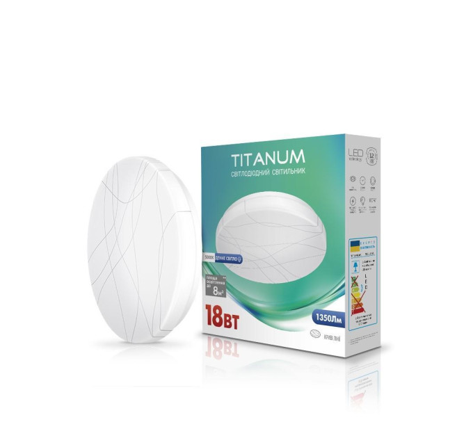 LED світильник настінно-стельовий TITANUM 18W 5000K Криві лінії TLCL-185CL - 481779