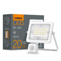 LED прожектор VIDEX F2e 20W 5000K з датчиком руху та освітленості VL-F2e205W-S - 480420