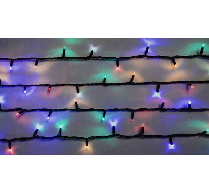 Гірлянда зовнішня DELUX STRING 200 LED 20m (2x10m) мулти/чорний IP44 EN