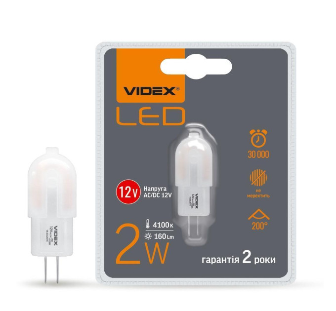 LED лампа VIDEX G4C 12V 2W G4 4100K VL-G4C-02124 - 299013