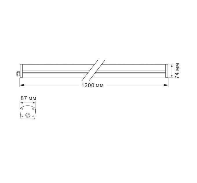 LED світильник IP65 лінійний VIDEX 48W 1,2М 5000K