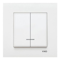 Вимикач VI-KO Karre білий 2кл з підсвіткою (90960050)